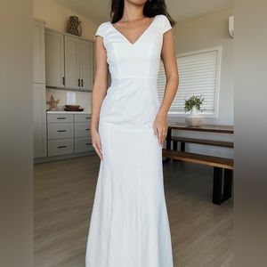 Lulu’s White Wedding Maxi Dress - Formal dress for wedding or prom dress